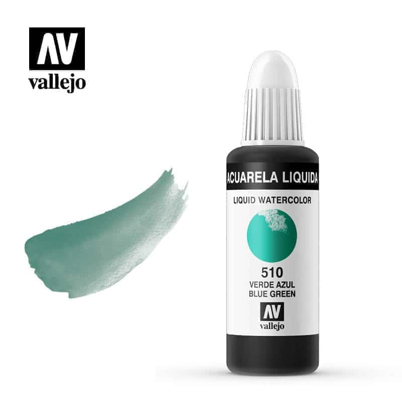 Acuarela líquida Vallejo verde azul