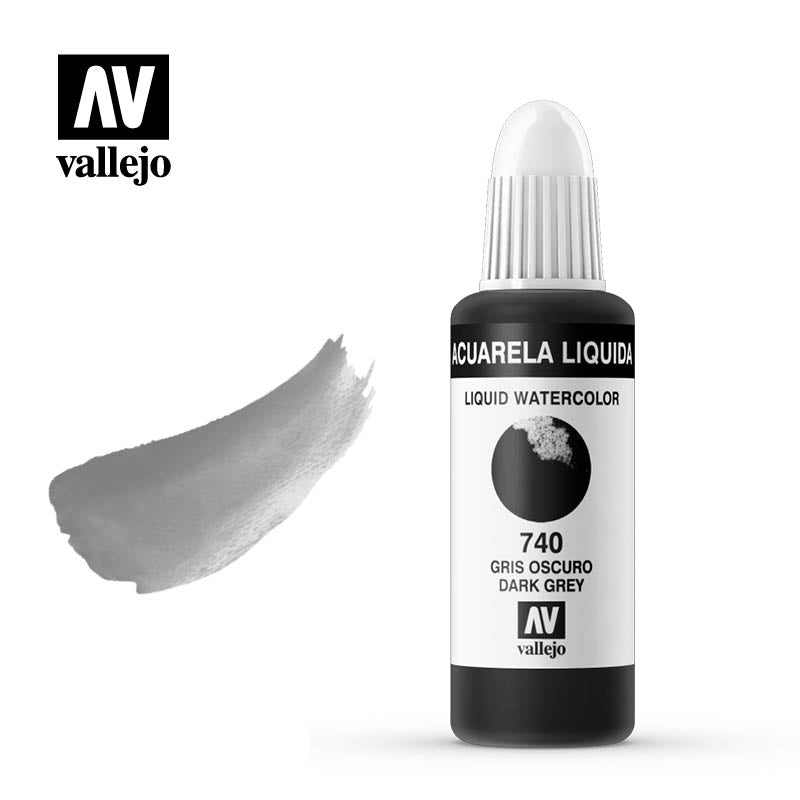 Acuarela líquida Vallejo gris oscuro – Araceli Garcia Illustration