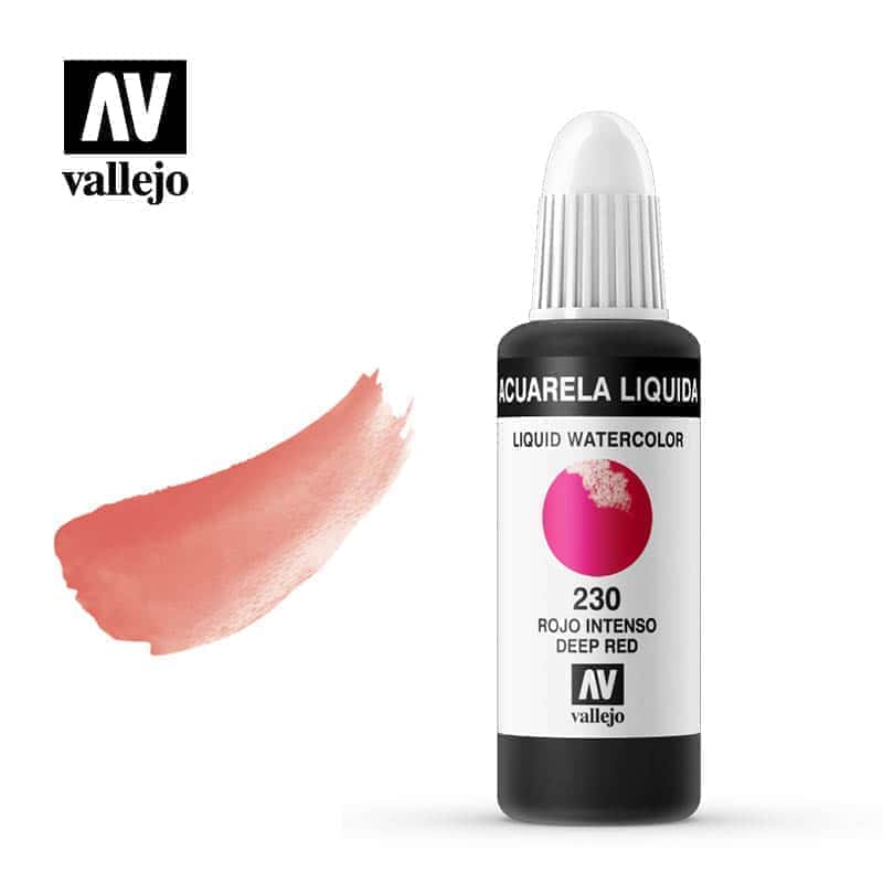 Acuarela líquida Vallejo rojo intenso