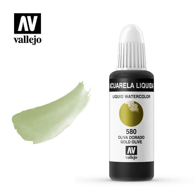 Acuarela líquida Vallejo oliva dorado