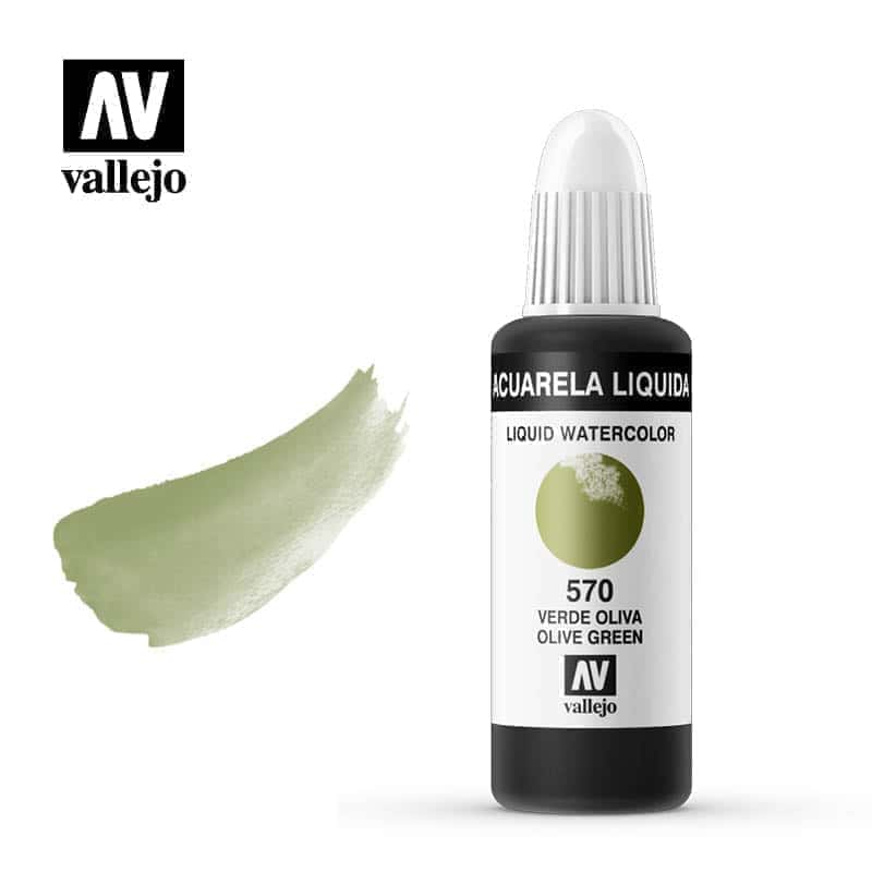 Acuarela líquida Vallejo verde oliva