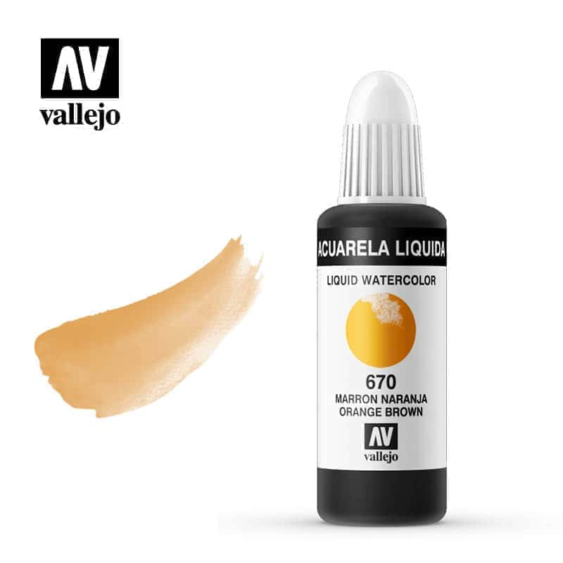 Acuarela líquida Vallejo marrón naranja