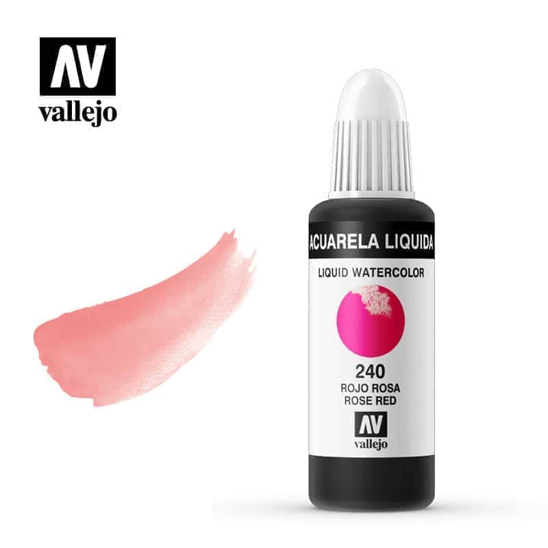 Acuarela líquida Vallejo rojo rosa