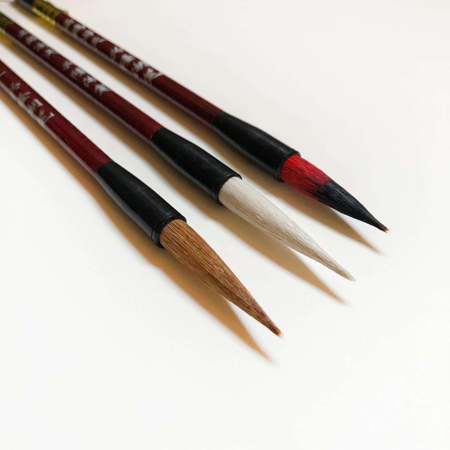 Set de tres pinceles orientales
